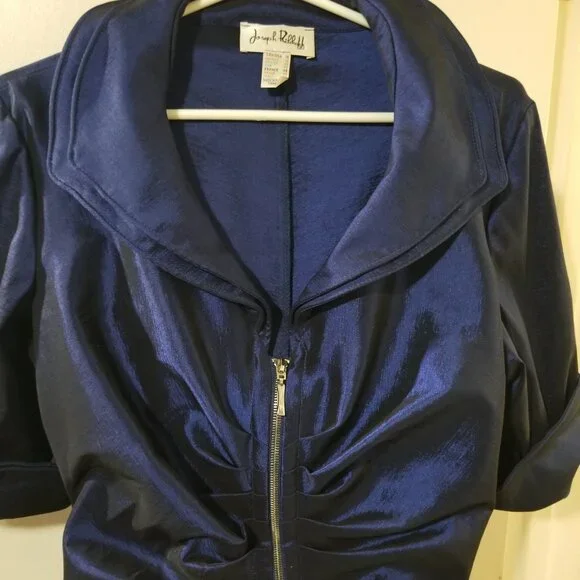 Joseph Ribkoff Midnight Blue Ruched Dress - Picture 8 of 13